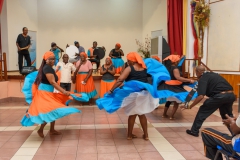 Dancing the Sega Tambour Chagos with the man getting in to dance, movement called ‘salie’