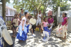 An informal Sega Tipik performance among family members in the yard of the practitioner Michel Legris